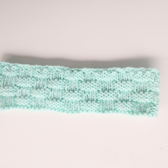 Headband Spa Essential Handmade Cotton Knit Mint Green - Picture 5 of 11